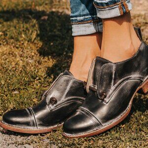 Freebird By Steven Womens Sz 7 Distress Black Leather Ankle Boots MABEL